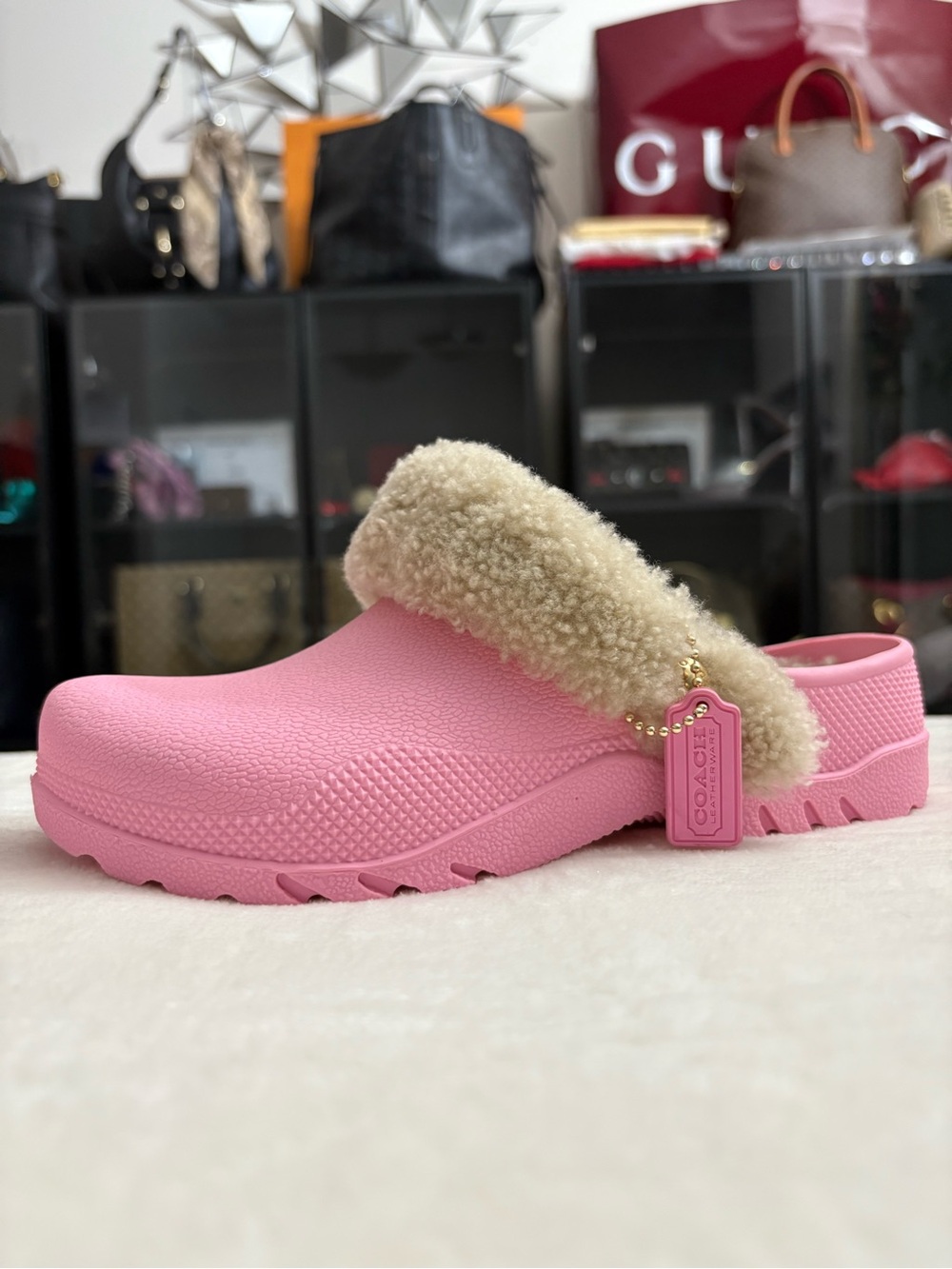 Coach Women’s Lola Clog in Pink Carnation.  Slip On- Size 5.